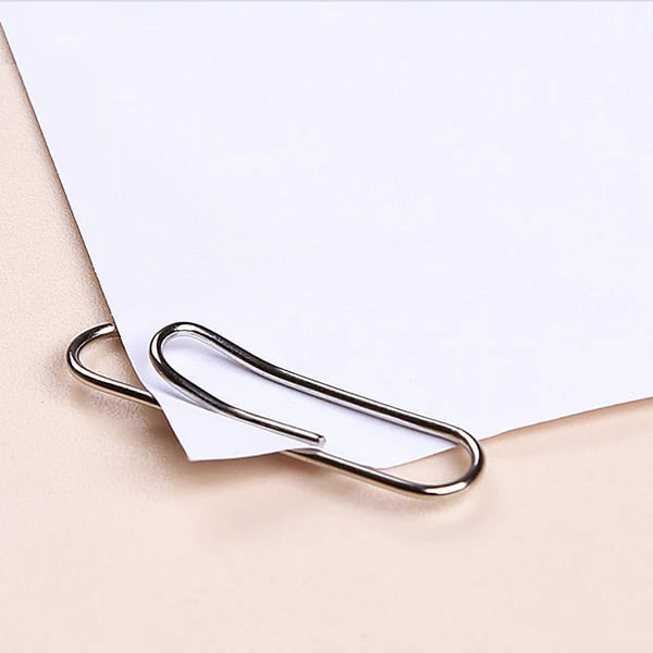 Metallic Silver Paper Clips – 100 pcs